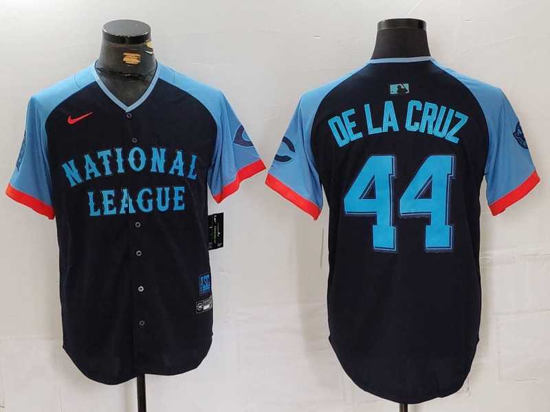 Men%27s Cincinnati Reds #44 Elly De La Cruz Navy 2024 All Star Limited Stitched Jersey